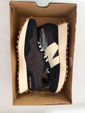 Womens New Balance 327 Black with white and mineral red Shoes